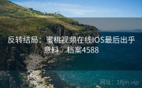 反转结局：蜜桃视频在线IOS最后出乎意料 · 档案4588