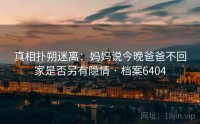真相扑朔迷离：妈妈说今晚爸爸不回家是否另有隐情 · 档案6404